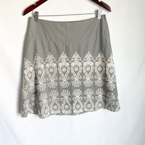 Sevier Skirts Grey Embroidered Custom Skirt Size M